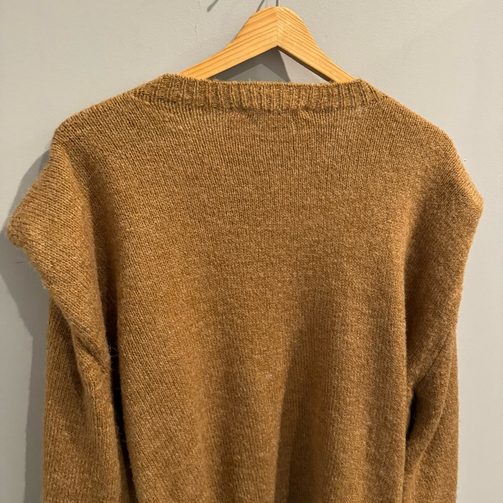 NEW Mango Knitted Sweater with Should Pads in Brown, Size S - Picture 10 of 11